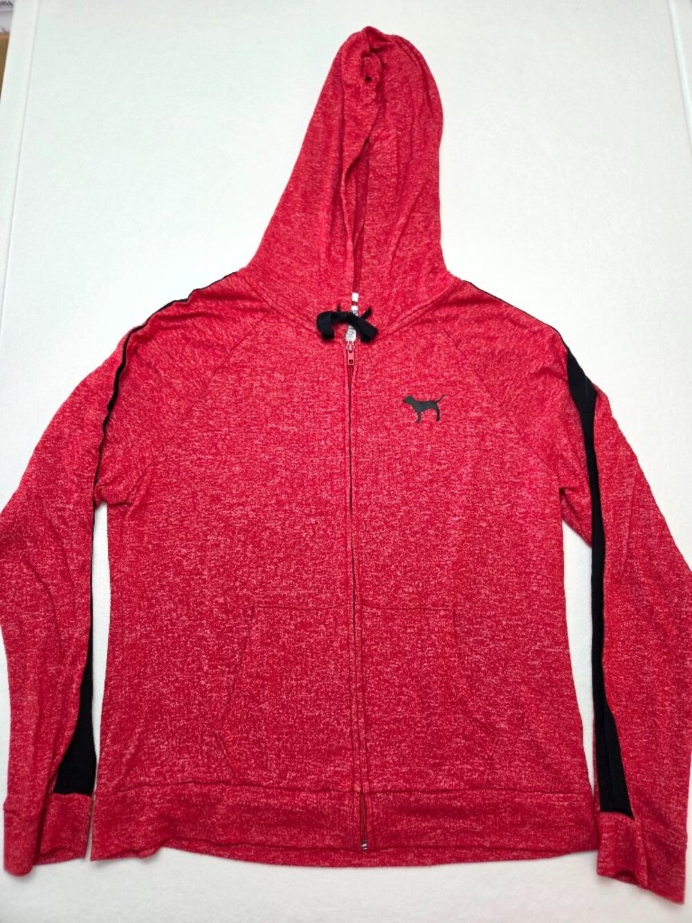 PINK Victoria's Secret Hoodie Red Full Zip Lightweight Size Women's Large